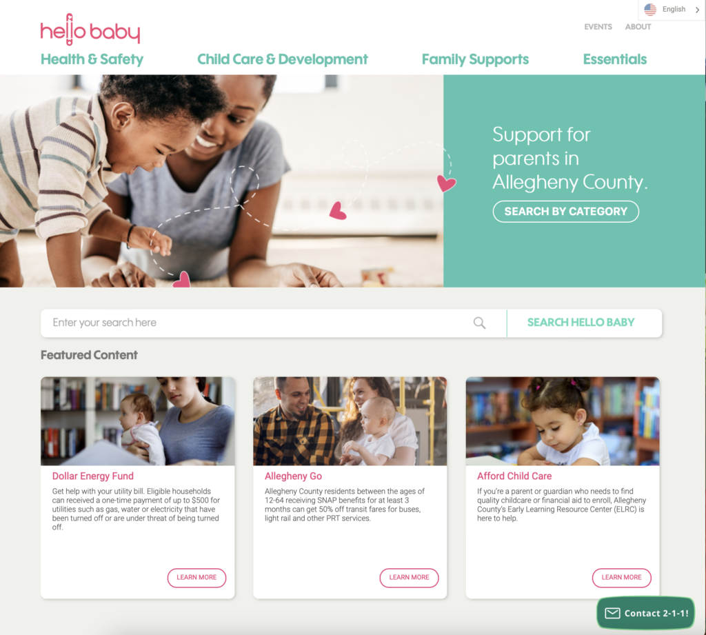 Hello Baby provides Support for parents and caretakers in Allegheny County